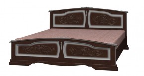 ЕЛЕНА Кровать из массива 1400 (Орех темный) в Невьянске - nevyansk.ok-mebel.com | фото