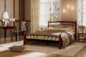 Кровать "Муза 1" КМД10  Черная (1400*2000) (ножки-махагон) с коваными изделиями в Невьянске - nevyansk.ok-mebel.com | фото 3