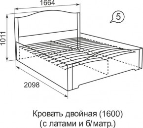 Кровать с латами Виктория 05 в Невьянске - nevyansk.ok-mebel.com | фото 2