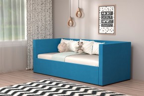 Кровать с ПМ (арт.030) (с/м 900*2000мм) (б/матр), ткань синяя в Невьянске - nevyansk.ok-mebel.com | фото