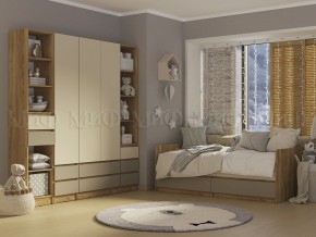 ЧЕЛСИ Color Кровать с ящиками 800 с настилом ЛДСП (Слоновая кость/Глиняный серый/Дуб крафт) в Невьянске - nevyansk.ok-mebel.com | фото 2