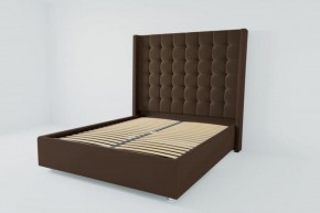 Кровать Венеция ЛЮКС с ортопедическим основанием 800 (экокожа коричневая) в Невьянске - nevyansk.ok-mebel.com | фото 2