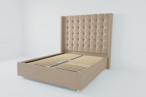 Кровать Венеция ЛЮКС с ортопедическим основанием 800 (велюр светло-серый) в Невьянске - nevyansk.ok-mebel.com | фото 2