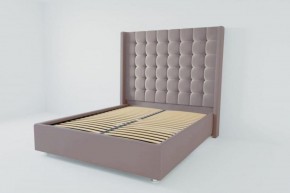 Кровать Венеция ЛЮКС с ортопедическим основанием 900 (велюр темно-серый) в Невьянске - nevyansk.ok-mebel.com | фото 2