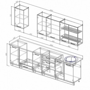 Кухонный гарнитур Антрацит 2800 (Стол. 26мм) в Невьянске - nevyansk.ok-mebel.com | фото 2