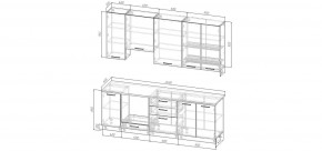 Кухонный гарнитур Каппучино 2400 h950 (Стол. 38мм) в Невьянске - nevyansk.ok-mebel.com | фото 2