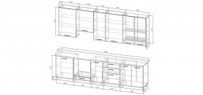 Кухонный гарнитур Каппучино 3000 h950 (Стол. 38мм) в Невьянске - nevyansk.ok-mebel.com | фото 2