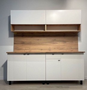 Кухонный гарнитур «Монако» 2.0 м Серия 2 МДФ с фрезеровкой (Дуб Золотой/Белый матовый) в Невьянске - nevyansk.ok-mebel.com | фото 2