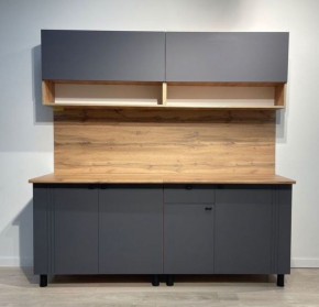 Кухонный гарнитур «Монако» 2.0 м Серия 2 МДФ с фрезеровкой (Дуб Золотой/Графит) в Невьянске - nevyansk.ok-mebel.com | фото 3