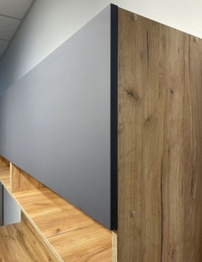 Кухонный гарнитур «Монако» 2.0 м Серия 2 МДФ с фрезеровкой (Дуб Золотой/Графит) в Невьянске - nevyansk.ok-mebel.com | фото 6