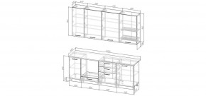 Кухонный гарнитур Санторини 2200 h 950 (Стол. 26мм) в Невьянске - nevyansk.ok-mebel.com | фото 2