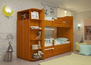 Кровать 2х ярусная Мая с ящиками и шкафом в Невьянске - nevyansk.ok-mebel.com | фото 6