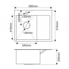 Мойка HD5851L MELANA ProfLine 3,0/200 САТИН врезная прямоугольная с коландером HD5851L в Невьянске - nevyansk.ok-mebel.com | фото 2