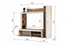 НИКОЛЬ Гостиная (Дуб крафт серый/софт айвори) в Невьянске - nevyansk.ok-mebel.com | фото 2