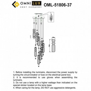 Подвесная люстра Omnilux Vepri OML-51806-37 в Невьянске - nevyansk.ok-mebel.com | фото 9