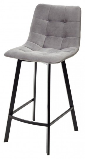 Полубарный стул CHILLI-QB SQUARE светло-серый #26, велюр / черный каркас (H=66cm) М-City в Невьянске - nevyansk.ok-mebel.com | фото 1