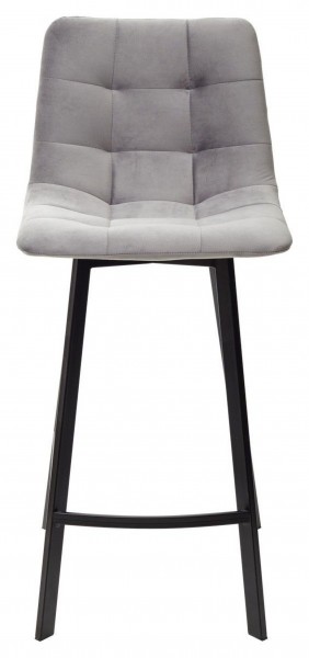 Полубарный стул CHILLI-QB SQUARE светло-серый #26, велюр / черный каркас (H=66cm) М-City в Невьянске - nevyansk.ok-mebel.com | фото 3