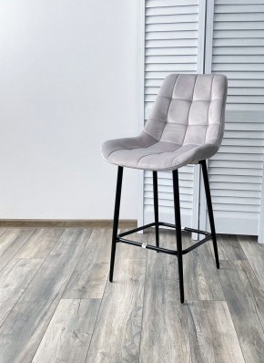 Полубарный стул ХОФМАН, цвет H-09 Светло-серый, велюр / черный каркас H=63cm М-City в Невьянске - nevyansk.ok-mebel.com | фото 2
