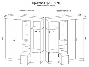 Прихожая Дуся 1.7 УНИ (Дуб Бунратти/Белый Бриллиант) в Невьянске - nevyansk.ok-mebel.com | фото 2