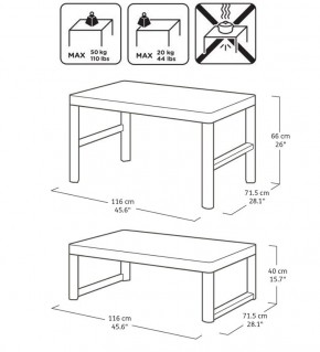 Раскладной стол Лион с регулируемой высотой столешницы (Lyon rattan table) графит (h400/650) в Невьянске - nevyansk.ok-mebel.com | фото 3