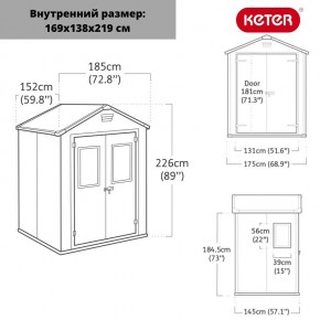 Сарай Манор 6*5 TWF (два окна на фасаде) MANOR 6x5 DD (two windows at the front) в Невьянске - nevyansk.ok-mebel.com | фото 2