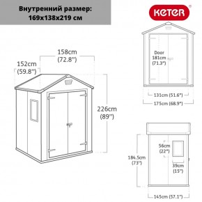 Сарай Манор 6x5DD (Manor 6x5DD) cерый/белый в Невьянске - nevyansk.ok-mebel.com | фото 2