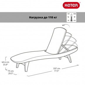 Шезлонг Пацифик (Pacific) графит в Невьянске - nevyansk.ok-mebel.com | фото 2