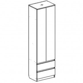 Шкаф 2-ств. с 2 ящиками и вешалкой "Бьянко" в Невьянске - nevyansk.ok-mebel.com | фото 3