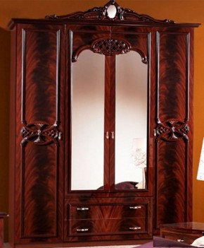 Шкаф 4-х дверный с зеркалами (03.144) Ольга (могано) в Невьянске - nevyansk.ok-mebel.com | фото
