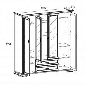 Шкаф 4D2S Z , MONAKO, цвет Сосна винтаж в Невьянске - nevyansk.ok-mebel.com | фото