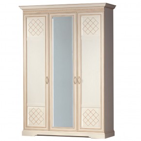 Шкаф для одежды 3-дверный №800 Парма кремовый белый в Невьянске - nevyansk.ok-mebel.com | фото