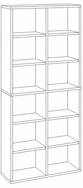 Шкаф книжный Домино СУ(ш2в2)+4ФГ в Невьянске - nevyansk.ok-mebel.com | фото 2