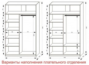 Шкаф-купе 1400 серии SOFT D6+D4+B2+PL2 (2 ящика+1штанга+1 полка) профиль «Капучино» в Невьянске - nevyansk.ok-mebel.com | фото 8