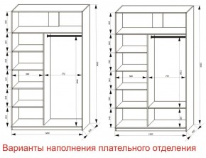 Шкаф-купе 1400 серии SOFT D6+D6+B2+PL3 (2 ящика+2штанги) профиль «Капучино» в Невьянске - nevyansk.ok-mebel.com | фото 7