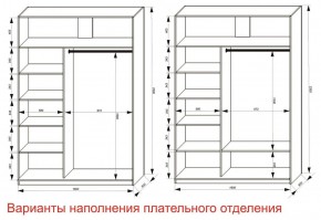 Шкаф-купе 1600 серии SOFT D6+D6+B2+PL3 (2 ящика+2штанги) профиль «Капучино» в Невьянске - nevyansk.ok-mebel.com | фото 8