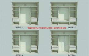 Шкаф-купе 2450 серии NEW CLASSIC K6Z+K1+K6+B22+PL2 (по 2 ящика лев/прав+1 штанга+1 полка) профиль «Капучино» в Невьянске - nevyansk.ok-mebel.com | фото 6