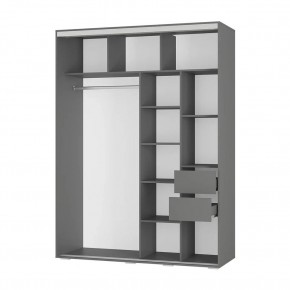 Шкаф-купе Крафт-6 1.6 м ШКК-06 (графит) в Невьянске - nevyansk.ok-mebel.com | фото 2
