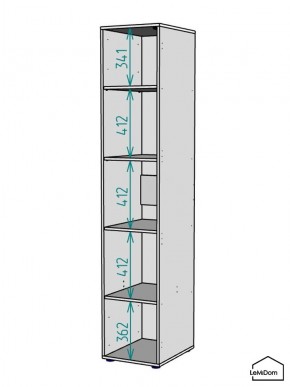 Шкаф Linnea MHR-1-2 2050х400х510 (ДВ-М 11.1.25) в Невьянске - nevyansk.ok-mebel.com | фото 3