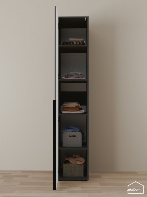 Шкаф Linnea MHR-1-2 2050х400х510 (Графит-М 11.1.25) в Невьянске - nevyansk.ok-mebel.com | фото 4