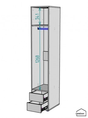 Шкаф Linnea MHR-1-3 2050х400х510 (ДВ-М 11.1.25) в Невьянске - nevyansk.ok-mebel.com | фото 3