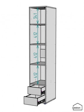 Шкаф Linnea MHR-1PO-4 2050х400х510 (Белый-М 11.1.2) в Невьянске - nevyansk.ok-mebel.com | фото 3