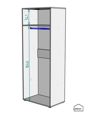 Шкаф Linnea MHR-2 2050х800х510 (Графит-М 11.1.25) в Невьянске - nevyansk.ok-mebel.com | фото 3