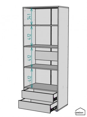 Шкаф Linnea MHR-2-4 2050х800х510 (Графит-М 11.1.25) в Невьянске - nevyansk.ok-mebel.com | фото 3