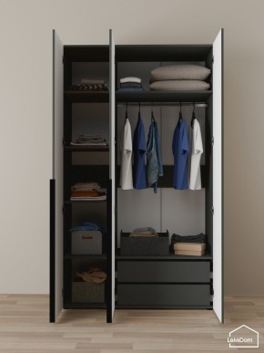 Шкаф Linnea MHR-3-2 2050х1200х510 (Графит-М 11.1.25) в Невьянске - nevyansk.ok-mebel.com | фото 5