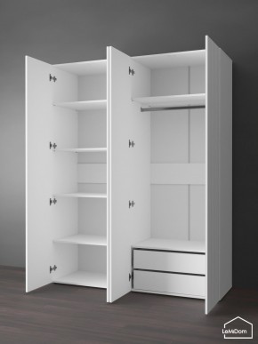 Шкаф Linnea MHR-4PO-2 2050х1600х510 (Белый-М 11.1.1) в Невьянске - nevyansk.ok-mebel.com | фото 5
