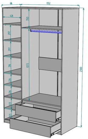 Шкаф Мальта H216 в Невьянске - nevyansk.ok-mebel.com | фото 2