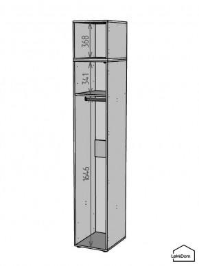 Шкаф с антресолью Linnea MHR-1A-1 2450х400х510 (ДВ-М 11.1.25) в Невьянске - nevyansk.ok-mebel.com | фото 3