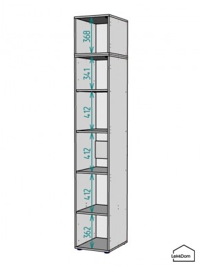 Шкаф с антресолью Linnea MHR-1A-2 2450х400х510 (ДВ-М 11.1.25) в Невьянске - nevyansk.ok-mebel.com | фото 3