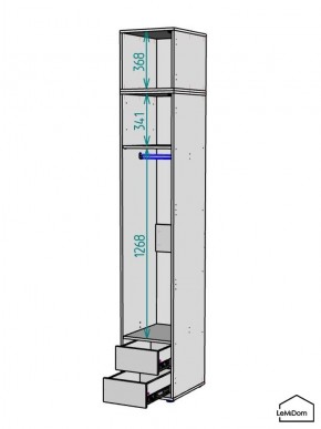 Шкаф с антресолью Linnea MHR-1A-3 2450х400х510 (ДВ-М 11.1.25) в Невьянске - nevyansk.ok-mebel.com | фото 3
