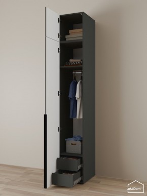 Шкаф с антресолью Linnea MHR-1A-3 2450х400х510 (Графит-М 11.1.25) в Невьянске - nevyansk.ok-mebel.com | фото 5